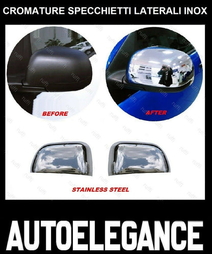 CROMATURA SPECCHIETTI LATERALI NISSAN MICRA IV 2010+ ACCIAIO INOX ADESIVO 0032 AUTOELEGANCERICAMBI