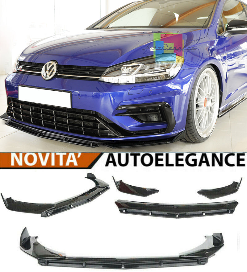 VW GOLF 7.5 2016-2019 RLINE FRONT BUMPER SPLITTER GLOSS BLACK RS