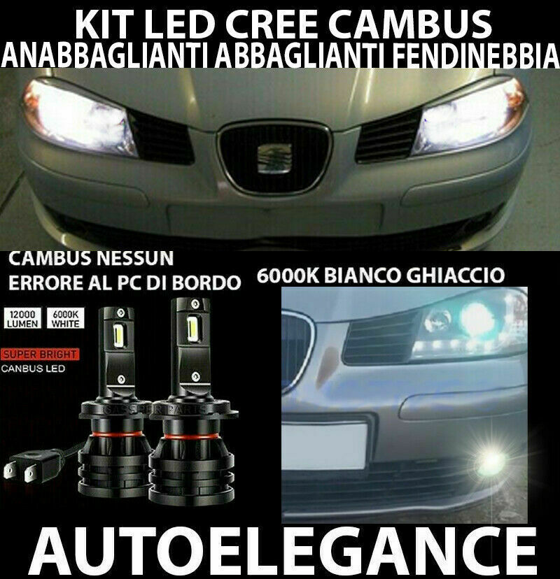 SEAT IBIZA III 6L LOW BEAM HIGH BEAM FOG LIGHTS LED 16.000LM CAMBUS 0032