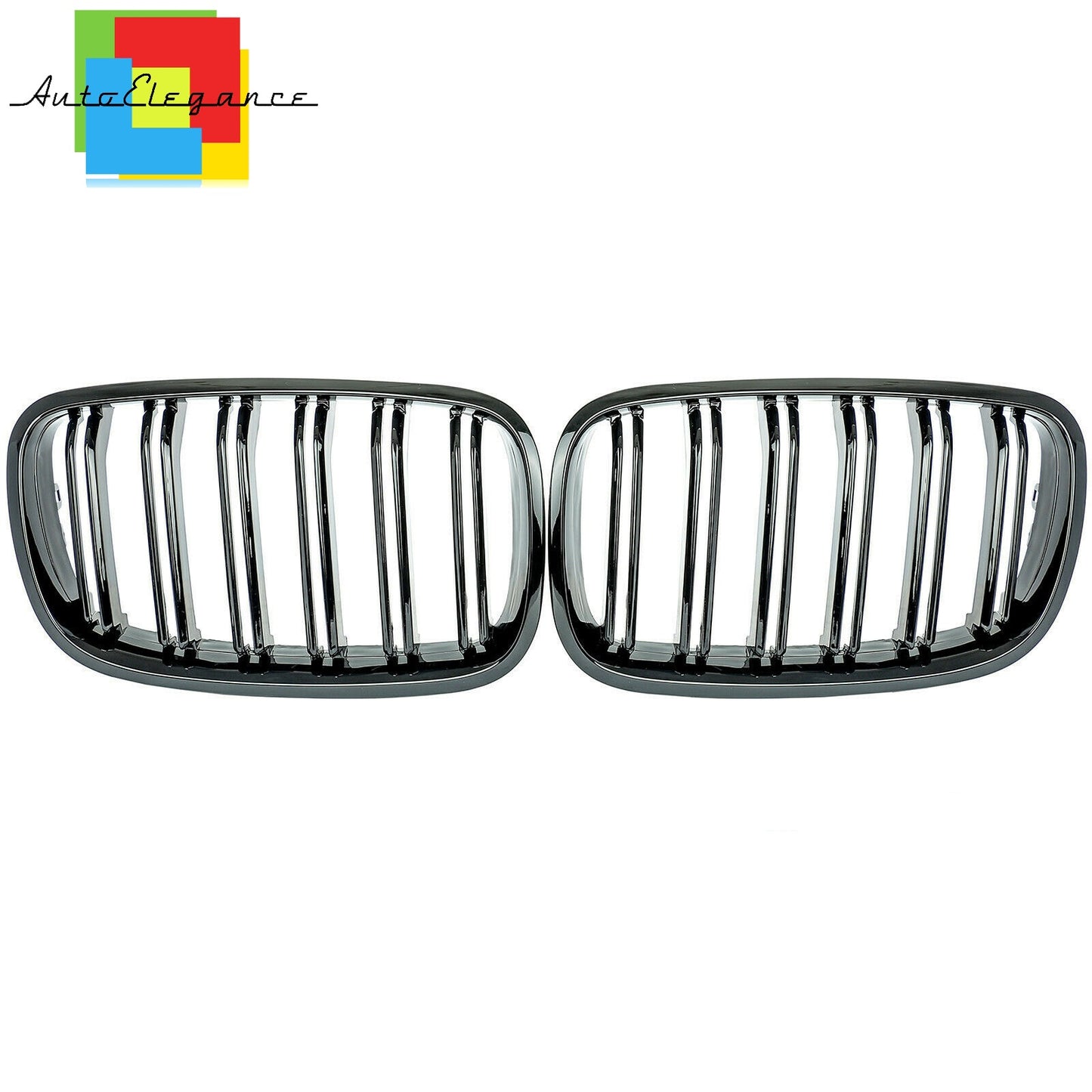 FRONT MUSTACHE GRILLE X5 E70 X6 E71 E72 GLOSSY BLACK LOOK DOUBLE KIDNEY NEWS