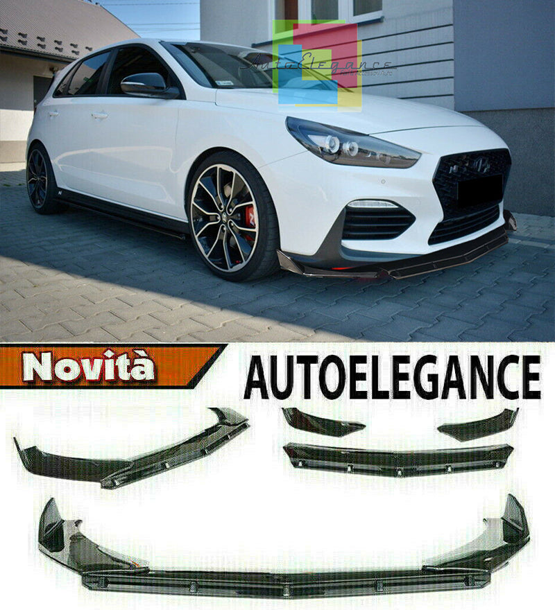 HYUNDAI I30 III 2017+ FRONT BUMPER SPLITTER GLOSS BLACK RS LOOK