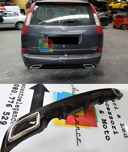FORD FOCUS C-MAX REAR DIFFUSER UNDER BUMPER FOUR TIP ABS