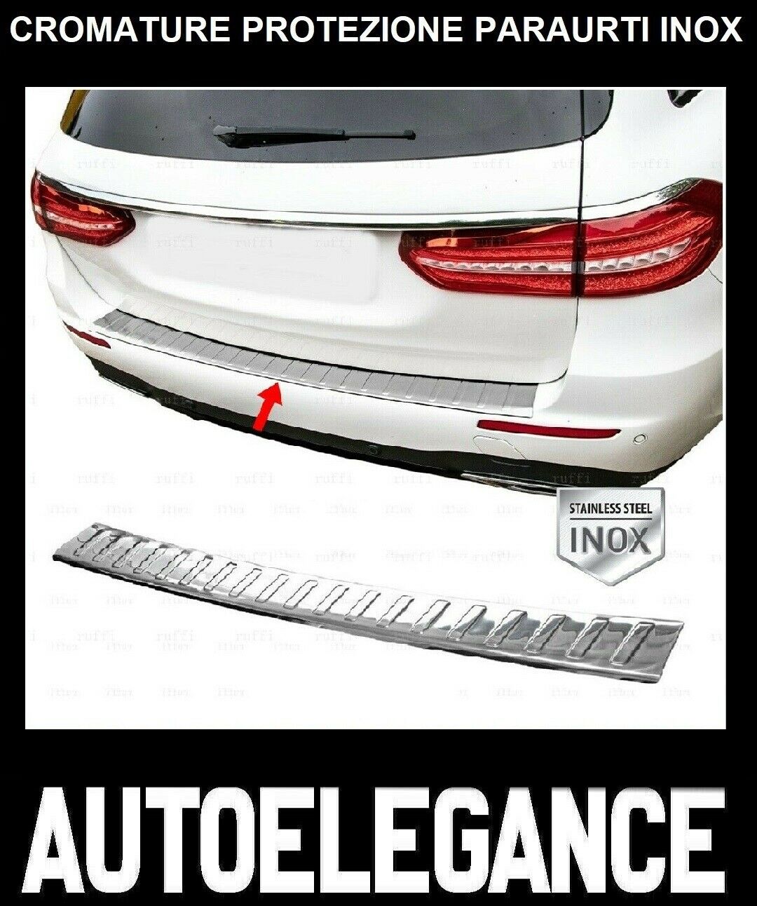 CROMATURA PROTEZIONE PARAURTI POST. MERCEDES E S213 W213 2016+ INOX ADESIVO 0032 AUTOELEGANCERICAMBI