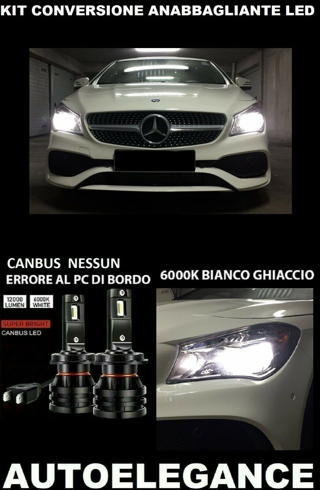 MERCEDES BENZ CLA LED LOW BEAM HEADLIGHTS CAMBUS 16.000LM 0032