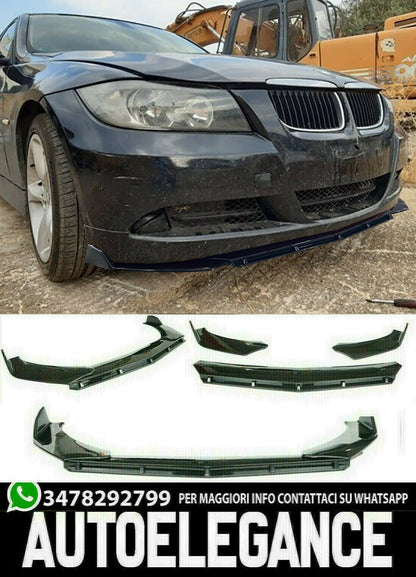 BMW SERIE 3 E90 E91 STANDARD SPLITTER PARAURTI ANTERIORE NERO LUCIDO AUTOELEGANCERICAMBI