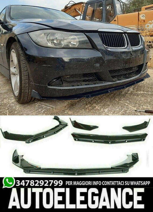 BMW SERIE 3 E90 E91 STANDARD SPLITTER PARAURTI ANTERIORE NERO LUCIDO AUTOELEGANCERICAMBI
