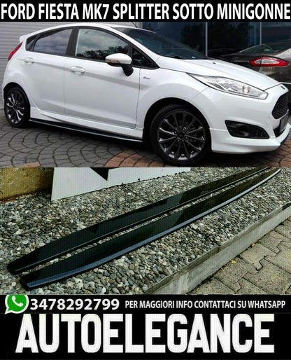 FORD FIESTA MK7 VI 2008+ SPLITTER UNDER SIDE SKIRTS ABS GLOSS BLACK 0070