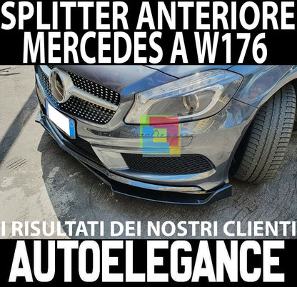 MERCEDES A-CLASS W176 FRONT BUMPER GLOSS BLACK SPLITTER BLADE .-.