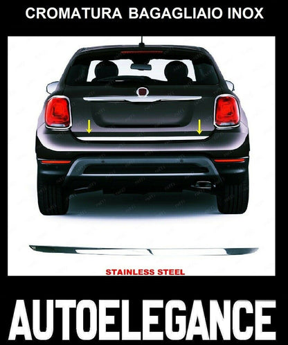 CROMATURA SOTTO BAGAGLIAIO FIAT 500X 2014+ ACCIAIO INOX ADESIVO 0032 AUTOELEGANCERICAMBI
