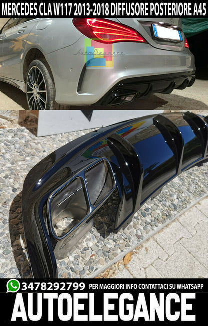 MERCEDES CLA W117 X117 2013-2018 REAR DIFFUSER TIPPER A45 AMG
