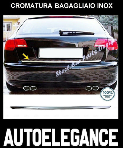 CROMATURA BAGAGLIAIO AUDI A3 8PA 2004-2013 ACCIAIO INOX ADESIVO 0032 AUTOELEGANCERICAMBI