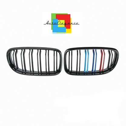 MUSTACHE GRILLE 3 SERIES E90 E91 2008 - 2012 M LOOK 3 COLORS DOUBLE KIDNEY GLOSSY BLACK NEWS