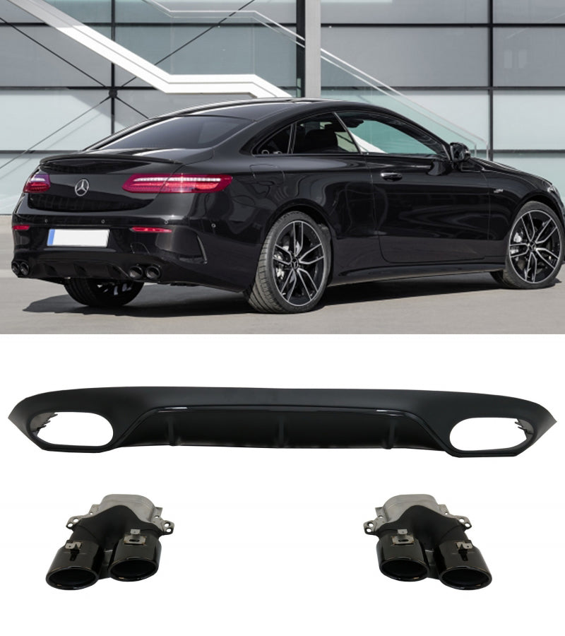 MERCEDES CLASSE E C238 A238 2016+ DIFFUSORE POSTERIORE ABS TERMINALI NERI AMG
