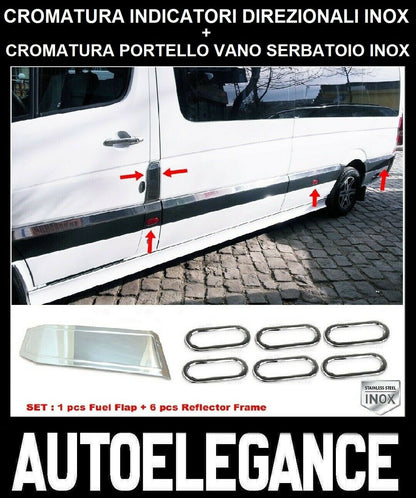 CROMATURA FRECCE + SERBATOIO MERCEDES SPRINTER W906 06-18 INOX ADESIVO 0032 AUTOELEGANCERICAMBI