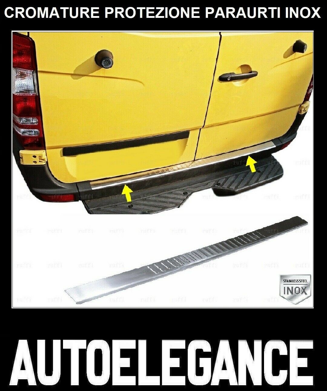 CROMATURA PROTEZIONE PARAURTI MERCEDES SPRINTER W906 2006-2018 INOX ADESIVO 0032 AUTOELEGANCERICAMBI