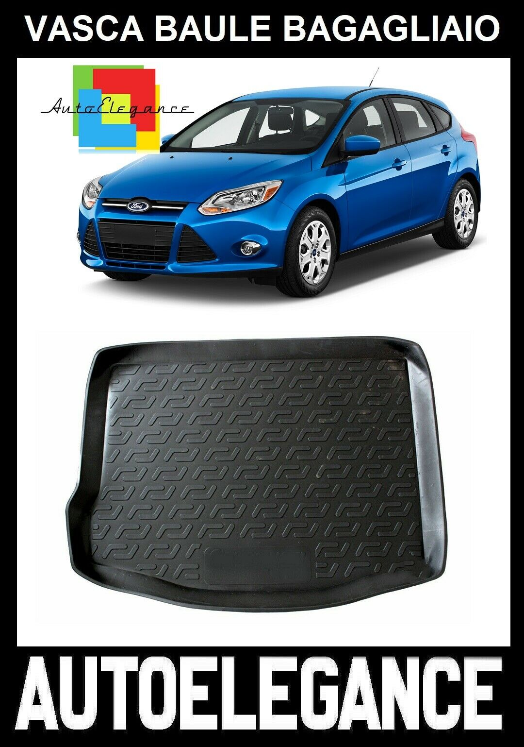 TRUNK LINER RUBBER CARPET SUPERGRIP FORD FOCUS 3 2011-2018 -AT-