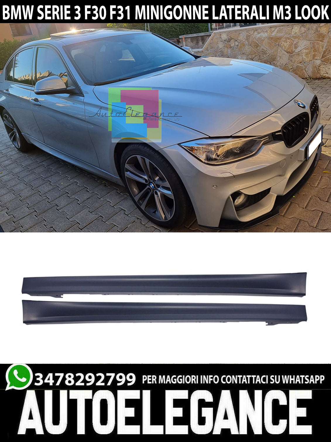 BMW 3 SERIES F30 F31 SIDE SKIRTS M3 SPORTS SILLS ABS