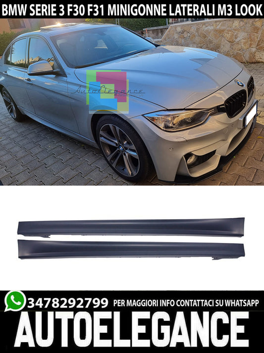 MINIGONNE LATERALI BMW SERIE 3 F30 F31 SOTTOPORTA SPORTIVI M3 ABS