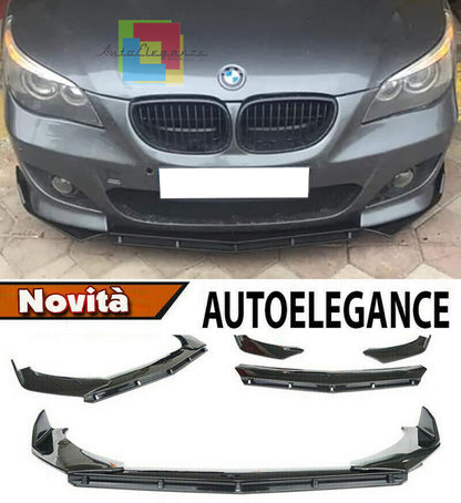 BMW SERIE 5 E60 E61 SPLITTER SOTTO PARAURTI ANTERIORE NERO LUCIDO LOOK RS AUTOELEGANCERICAMBI