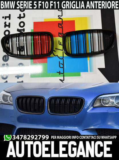 BMW SERIE 5 F10 F11 GRIGLIE ANTERIORI NERE M5 DOPPIA FASCIA AUTOELEGANCERICAMBI