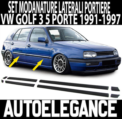 SET MODANATURE LATERALI PORTIERE VW GOLF 3 5 PORTE 1991-1997 IN ABS / PLASTIC