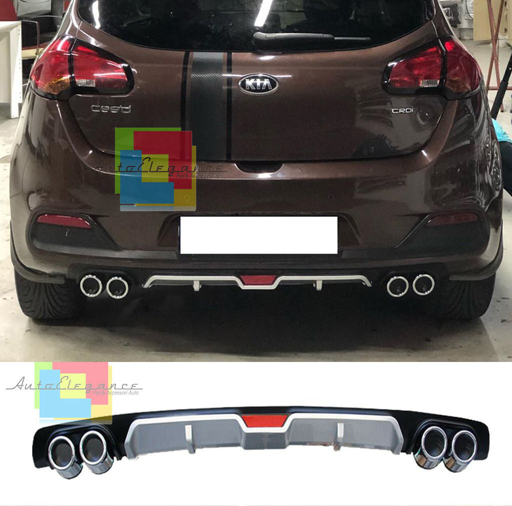 SOTTO PARAURTI QUATTRO TERMINALI KIA CEE'D 2012-2018 DIFFUSORE ABS