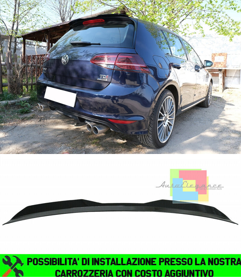 VW GOLF 7 VII 2012-2020 SPOILER TETTO POSTERIORE AGGIUNTIVO GTI LOOK ABS NERO