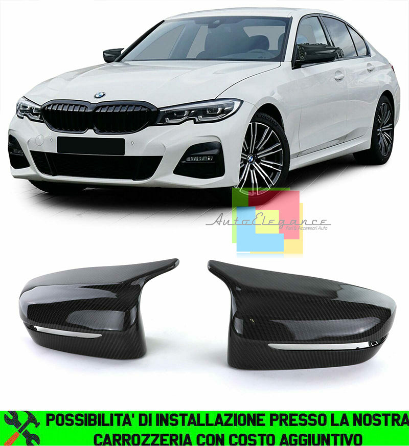 BMW SERIE 3 G20 G21 2018+ CALOTTE SPECCHI SOSTITUTIVE CARBON LOOK M AUTOELEGANCERICAMBI
