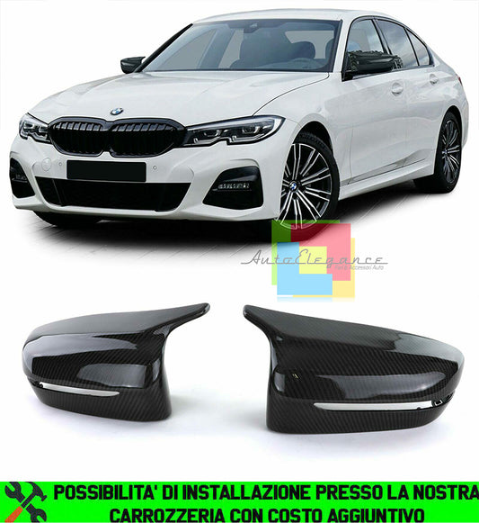 BMW SERIE 3 G20 G21 2018+ CALOTTE SPECCHI SOSTITUTIVE CARBON LOOK M AUTOELEGANCERICAMBI
