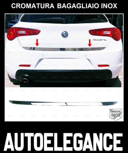 CROMATURA BAGAGLIAIO ALFA ROMEO GIULIETTA 2010+ ACCIAIO INOX ADESIVO 0032 AUTOELEGANCERICAMBI