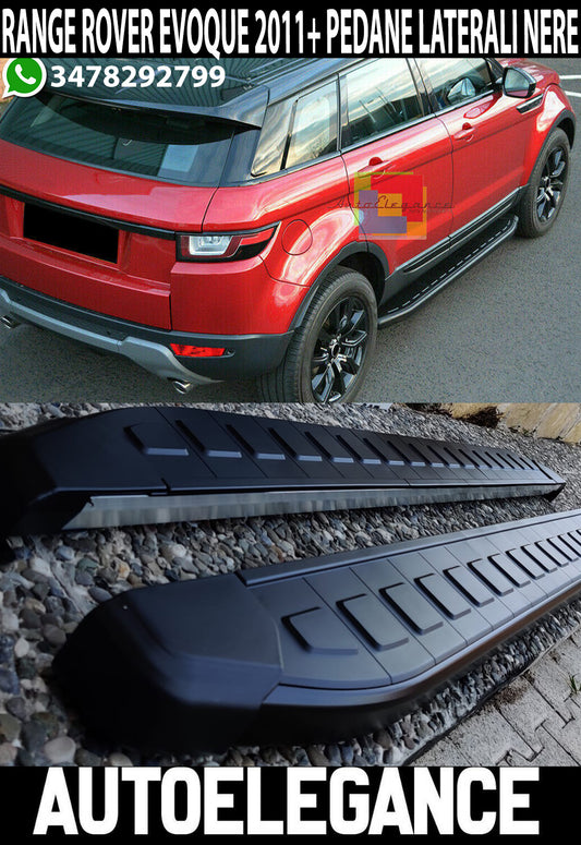 PEDANE LATERALI RANGE ROVER EVOQUE 2011-2018 SOTTO PORTA ALLUNINIO NERO