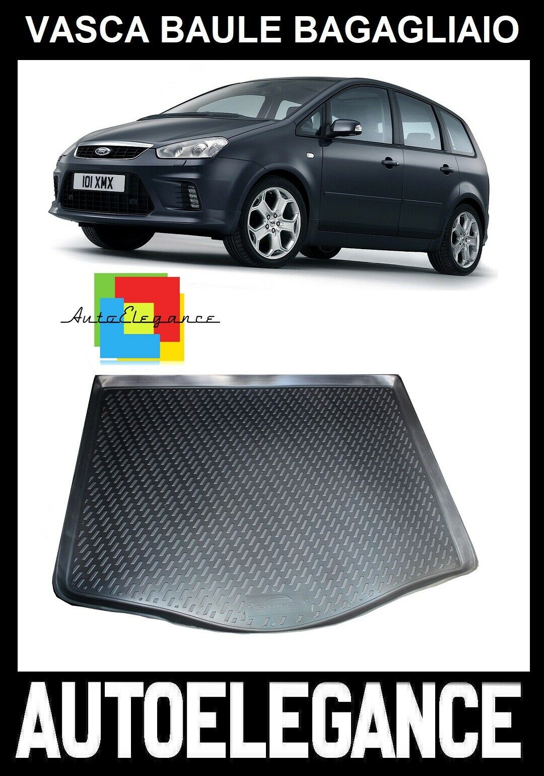 TRUNK LINER RUBBER CARPET SUPERGRIP FORD C-MAX 2002-2010 -AT-