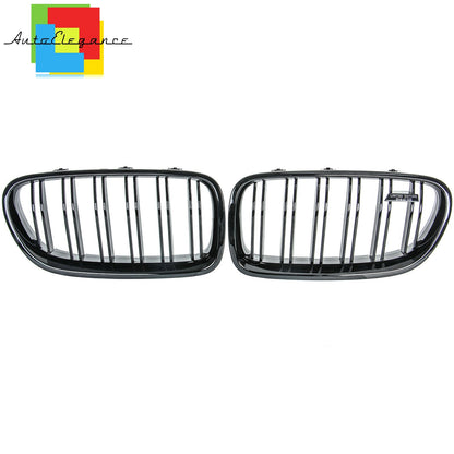 FRONT MUSTACHE GRILLE 5 SERIES F10 F11 F18 M LOOK GLOSS BLACK DOUBLE KIDNEY NEWS
