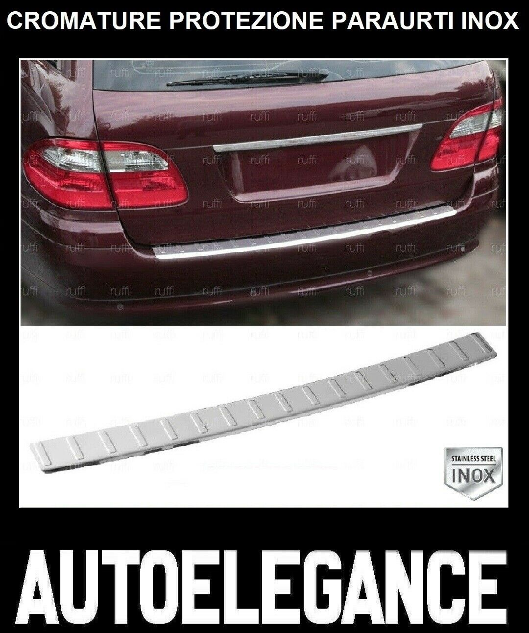 CROMATURA PROTEZIONE PARAURTI POST. MERCEDES E S211 W211 02-09 INOX ADESIVO 0032 AUTOELEGANCERICAMBI