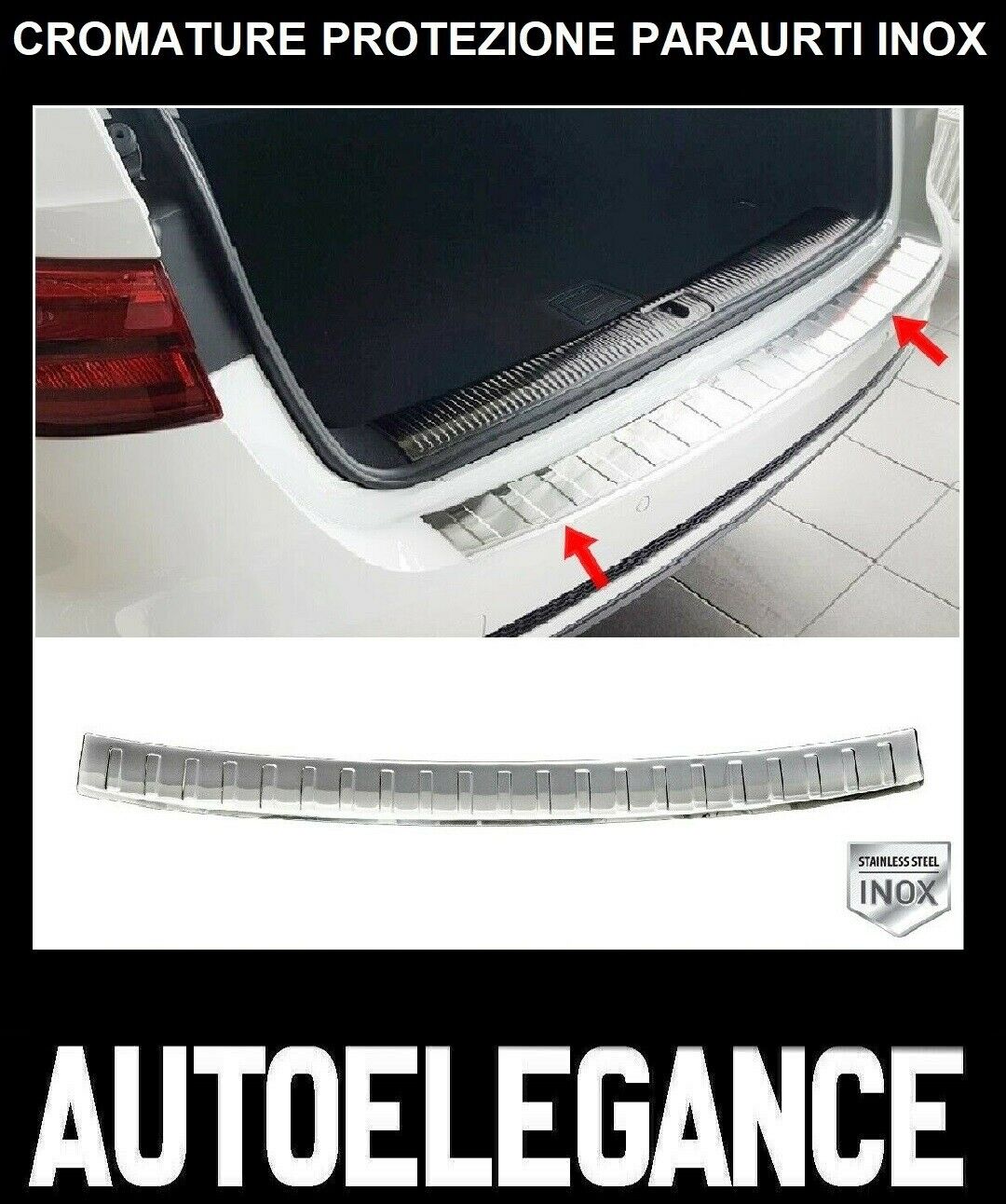 CROMATURA PROTEZIONE PARAURTI POSTERIORE AUDI A4 B9 AVANT INOX ADESIVO 0032 AUTOELEGANCERICAMBI
