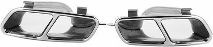 ADATTO PER MERCEDES CLASSE A W176 CLA W117 TERMINALI DI SCARICO LOOK AMG ACCIAIO INOX CROMATO AUTOELEGANCERICAMBI