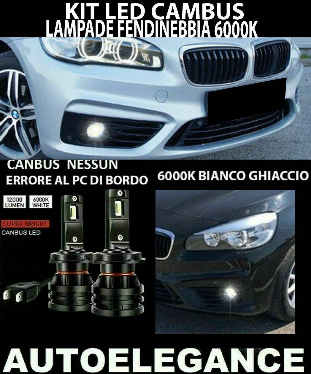 BMW SERIE 2 F45 LAMPADE FENDINEBBIA LED 10.000LM CAMBUS 0032 AUTOELEGANCERICAMBI