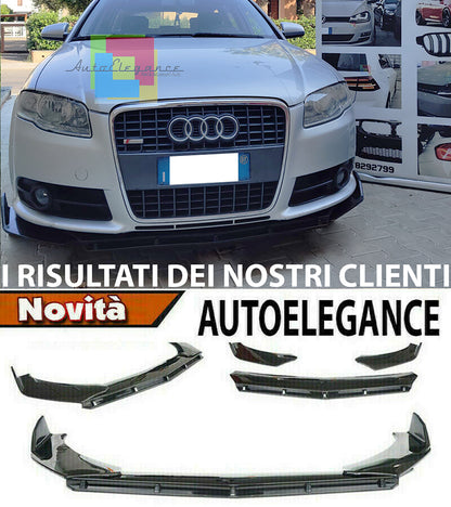SPLITTER AUDI A4 B7 AVANT SEDAN 2004-2007 LIP GLOSSY BLACK UNDER BUMPER ABS