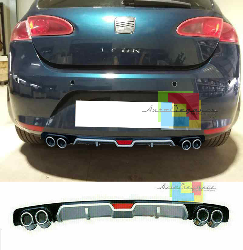 SEAT LEON 1P 2005-2011 REAR DIFFUSER UNDER BUMPER FOUR TIP ABS