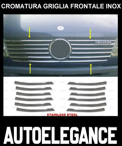 CROMATURA GRIGLIA FRONTALE 12PZ MERCEDES SPRINTER W901 95-00 INOX ADESIVO 0032 AUTOELEGANCERICAMBI
