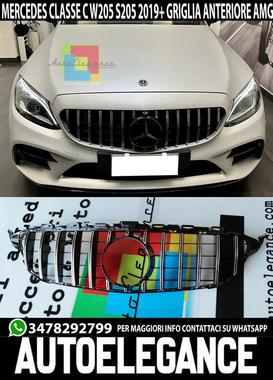 GRIGLIA ANTERIORE MERCEDES C W205 C205 2019+ FACELIFT MASCHERINA SATINATA