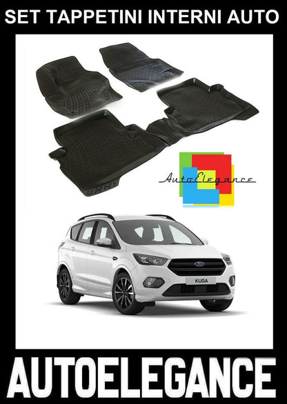 CUSTOM RUBBER CAR INTERIOR MATS SET FORD KUGA 3 2017-2019 -AT-