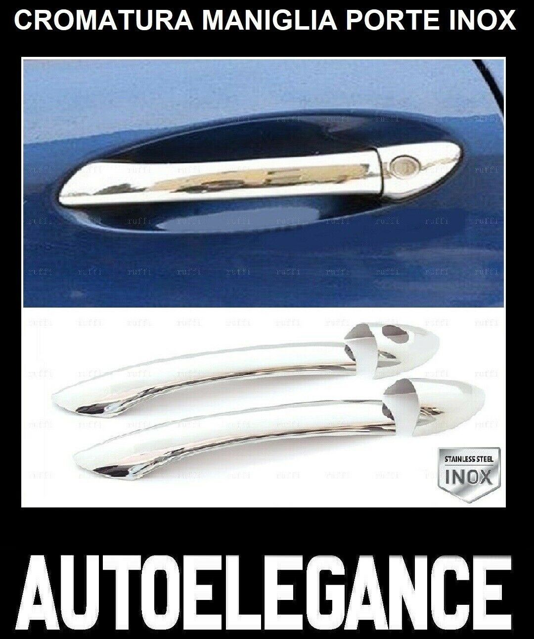 CROMATURA MANIGLIE 2 PORTE MERCEDES C CL203 W203 2001-2008 INOX ADESIVO 0032 AUTOELEGANCERICAMBI