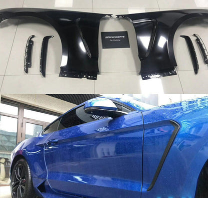 FORD MUSTANG 2015-2017 PARAFAGHI LATERALI DESIGN GT350 CON PRESA D'ARIA