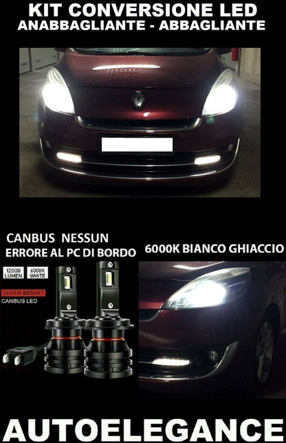 RENAULT SCENIC III KIT LOW BEAM HIGH BEAM LED 16.000LM CAMBUS 0032