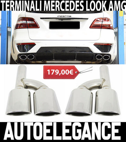 MERCEDES BENZ ML W166 SPORT EXHAUST PIPELINES AMG LOOK