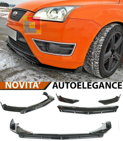 FORD FOCUS II 2004-2011 FRONT BUMPER SPLITTER GLOSS BLACK RS LOOK