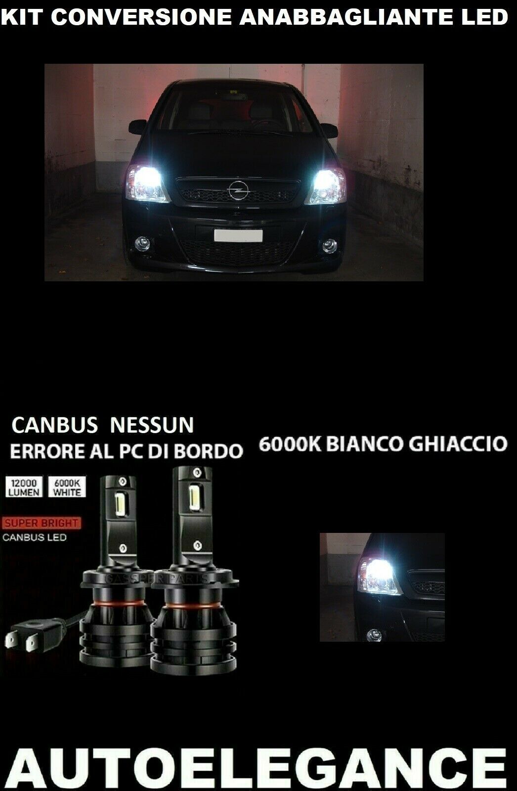 OPEL MERIVA A LED LOW BEAM LAMPS 16.000LUMEN CAMBUS 0032