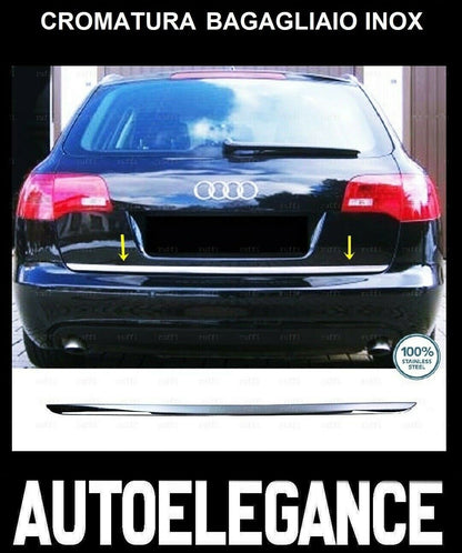 CROMATURA BAGAGLIAIO AUDI A4 B6 B7 2000-2008 ACCIAIO INOX ADESIVO 0032 AUTOELEGANCERICAMBI