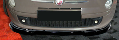 FIAT 500 2007+ LAMA SOTTO PARAURTI ANTERIORE IN ABS LOOK NERO LUCIDO SPLITTER